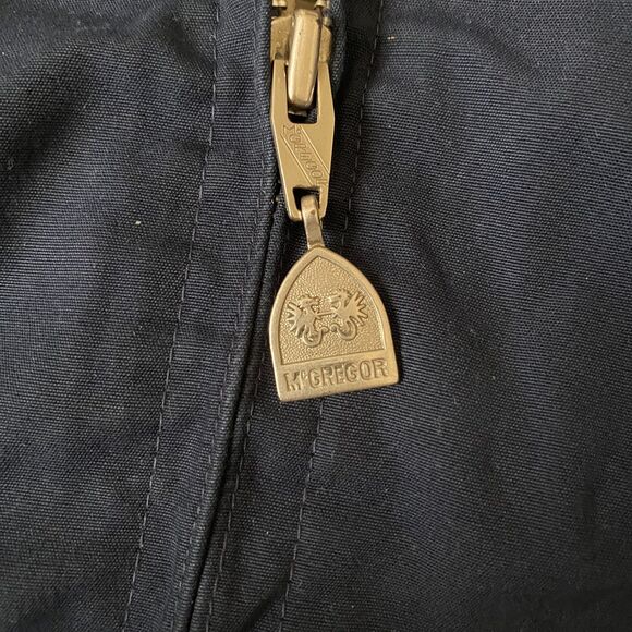 McGregor VINTAGE Casual Wear Harrington Jacket Size L Collar Navy Blue - Picture 5 of 7